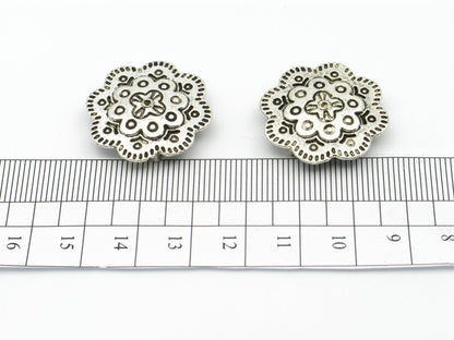 10pcs For 10mm flat leather Antique Silver big Mythic Flower jewelry supplies jewelry finding D-1-10-102