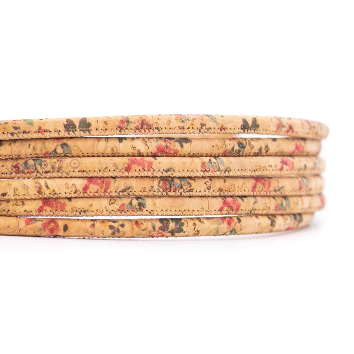 10 meters of Flower Pattern 5mm Round Cork Cord COR-449