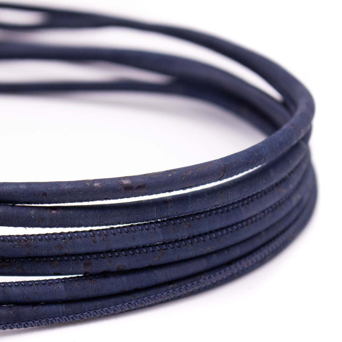 10 meters of Navy Blue 5mm Round Natural Cork Cord COR-429