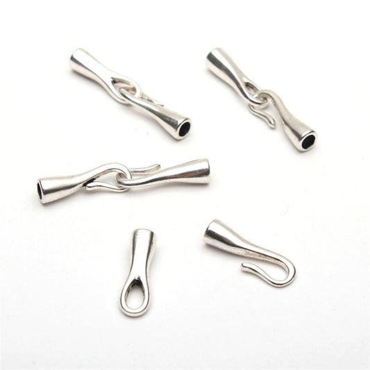 10pcs hook clasp for 3mm leather claps Antique silver jewelry finding supply D-6-109