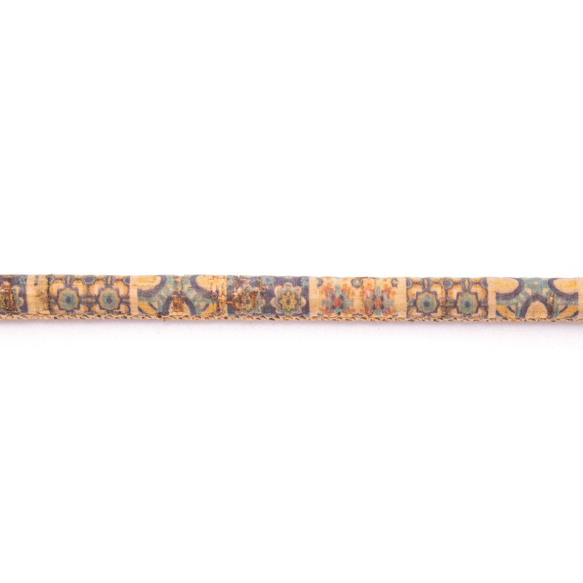 10 mètres de cordon de liège naturel rond à motif de carreaux de céramique de 5mm COR-521 
