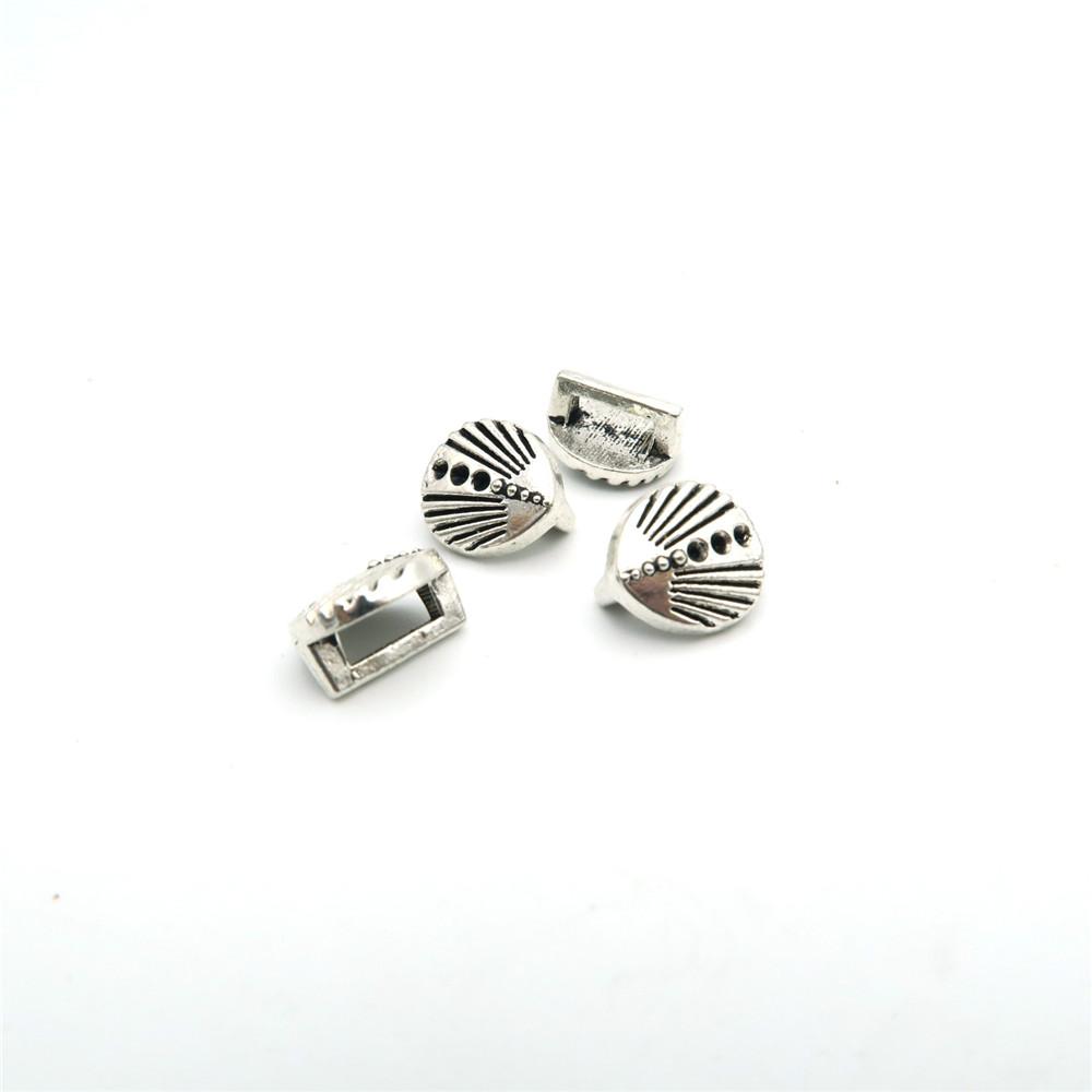 20 Pcs For 5mm flat leather, antique silver shell slider jewelry supplies jewelry finding D-1-5-23