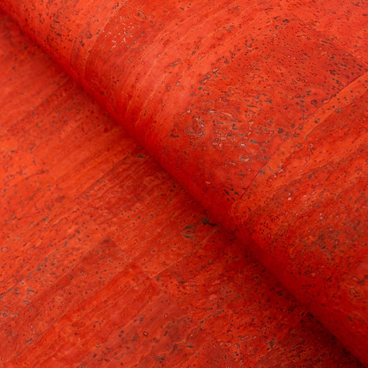 Tissu en liège portugais orange foncé COF-129