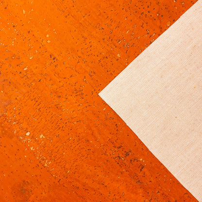 Tissu en liège portugais orange COF-126