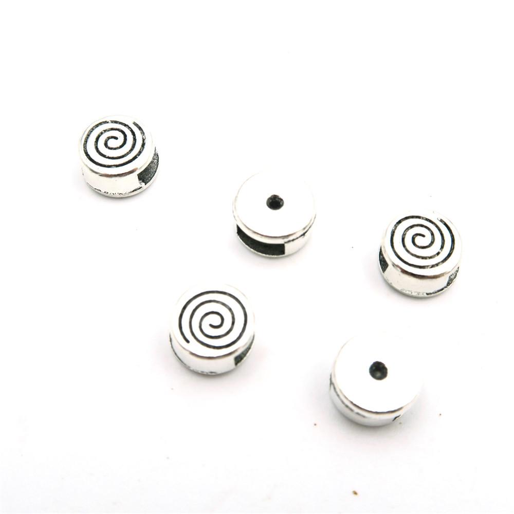 20 Pcs For 5mm flat leather, antique silver vortex slider jewelry supplies jewelry finding D-1-5-30
