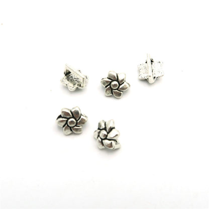 20 Pcs For 5mm flat leather, antique silver flower slider jewelry supplies jewelry finding D-1-5-31