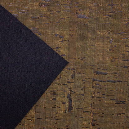 Feuille textile vert foncé tissu de liège portugais - aggloméré noir COF-352