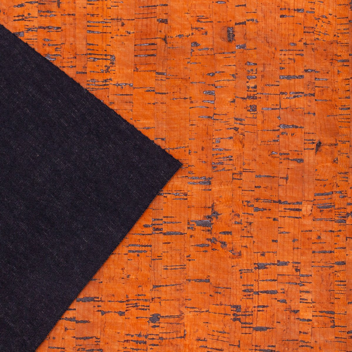 Orange cork textile sheet Portuguese cork fabric Agglomerate black COF-184