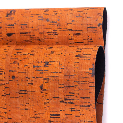 Orange cork textile sheet Portuguese cork fabric Agglomerate black COF-184