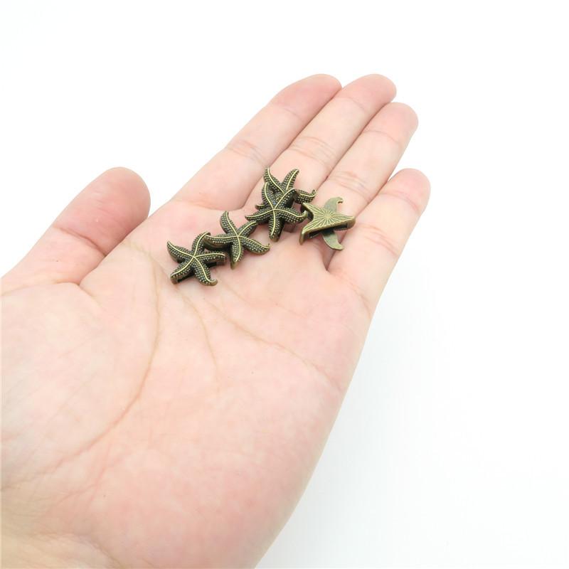 10 Pcs For 10mm flat leather,Antique Bronze Sea star jewelry supplies jewelry finding D-1-10-21
