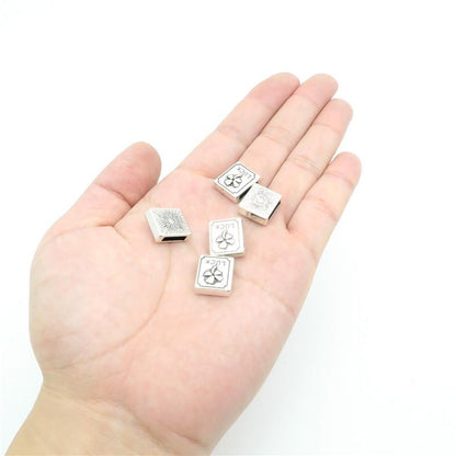 10 Pcs For 10mm flat leather,Antique Silver clover square jewelry supplies jewelry finding D-1-10-32