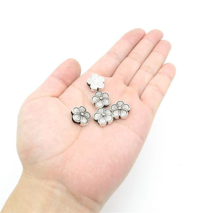 10 Pcs For 10mm flat leather,Antique Silver Flower, jewelry supplies jewelry finding D-1-10-34