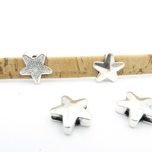 10 Pcs for 10mm flat leather,Antique Silver Star jewelry supplies jewelry finding D-1-10-45