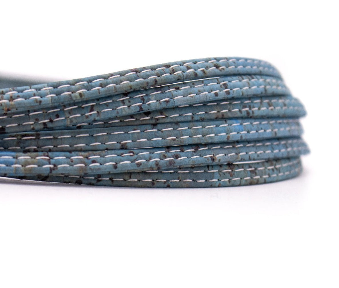 10 meters of Turquoise Color 5mm Flat Natural Cork Cord COR-517