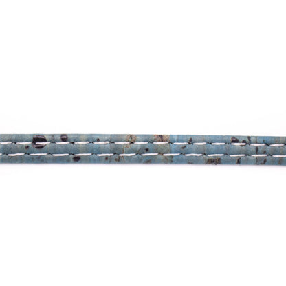 10 mètres de cordon de liège naturel plat couleur turquoise 5mm COR-517 