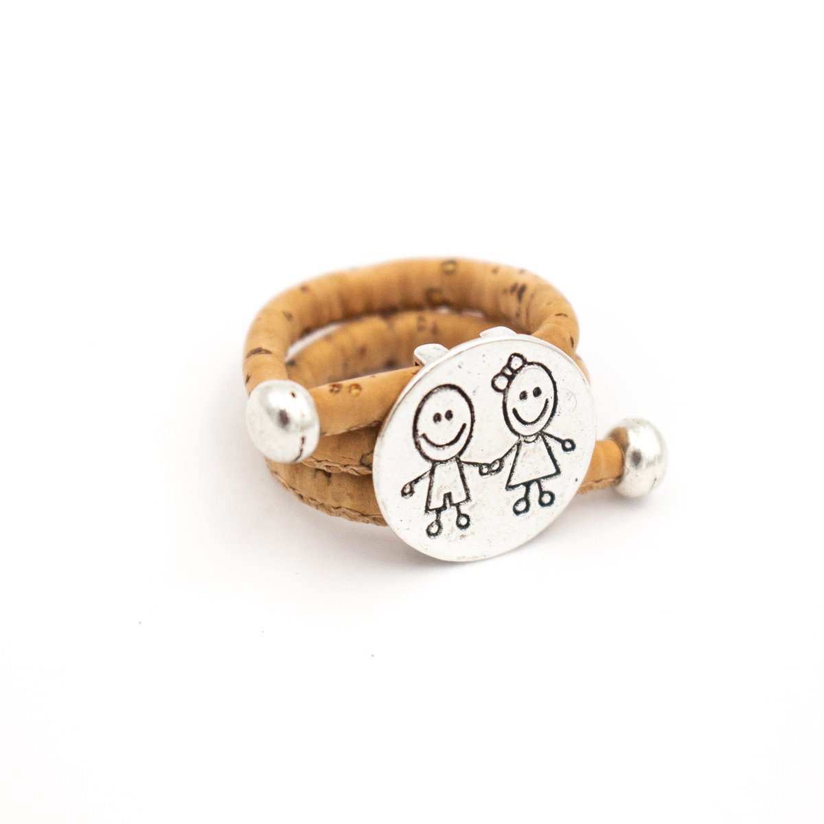 Liège coloré avec anneaux végétaliens réglables faits à la main pour femmes garçon et fille RW-003-MIX-10