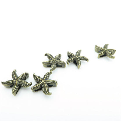 10 Pcs For 10mm flat leather,Antique Bronze Sea star jewelry supplies jewelry finding D-1-10-21
