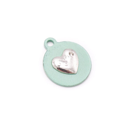 10Pcs Heart-shaped Green pendant  suitable for any jewelry DIY D-3-493