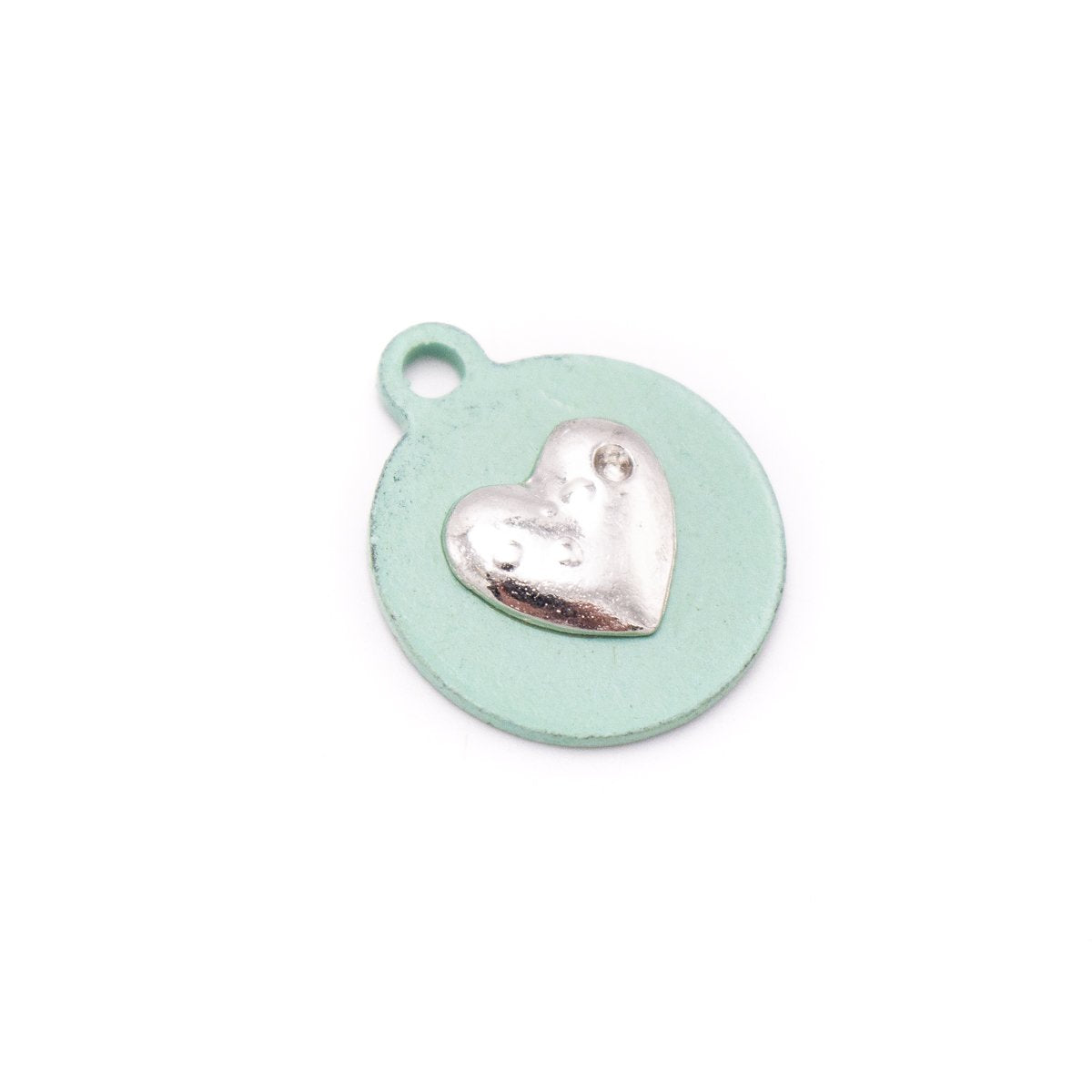 Pendentif vert en forme de cœur, 10 pièces, adapté à tous les bijoux DIY D-3-493