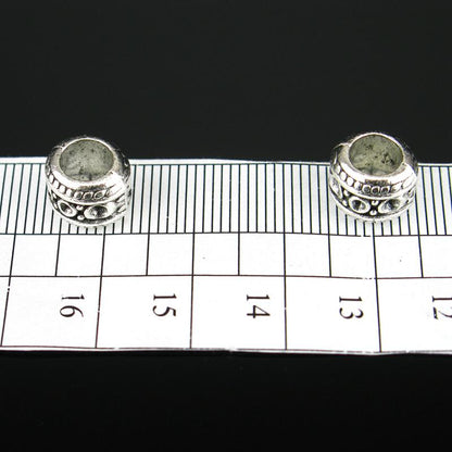 20 pièces pour perles de cuir de 6mm, breloques en cuir de 6mm, fournitures de recherche de bijoux en argent Antique D-5-5-41