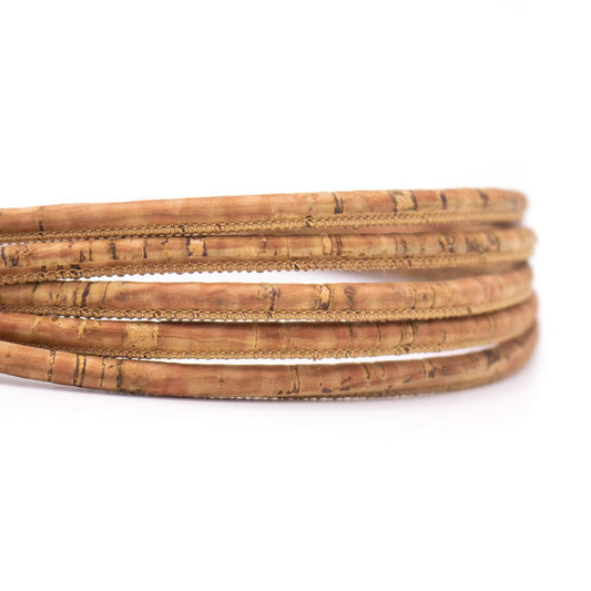 10 meters of 5mm Round Natural Cork Cord COR-539