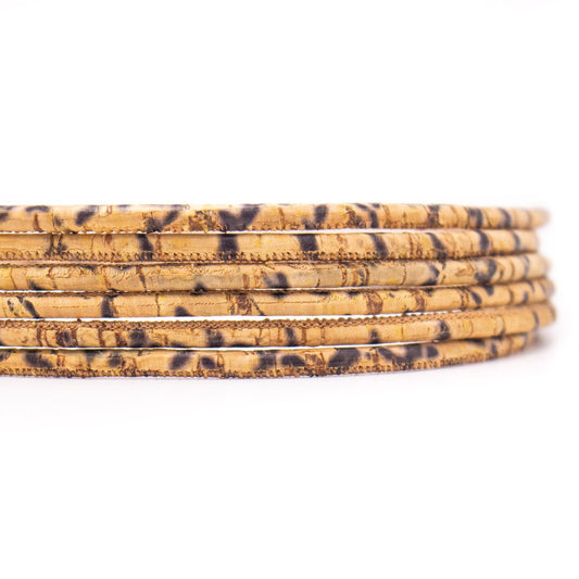 10 meters of Leopard Print 3mm Round Cork Cord COR-547