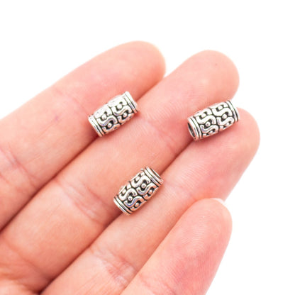 20 Pcs for 3mm round leather Antique Silver small tube jewelry supplies jewelry finding D-5-3-140