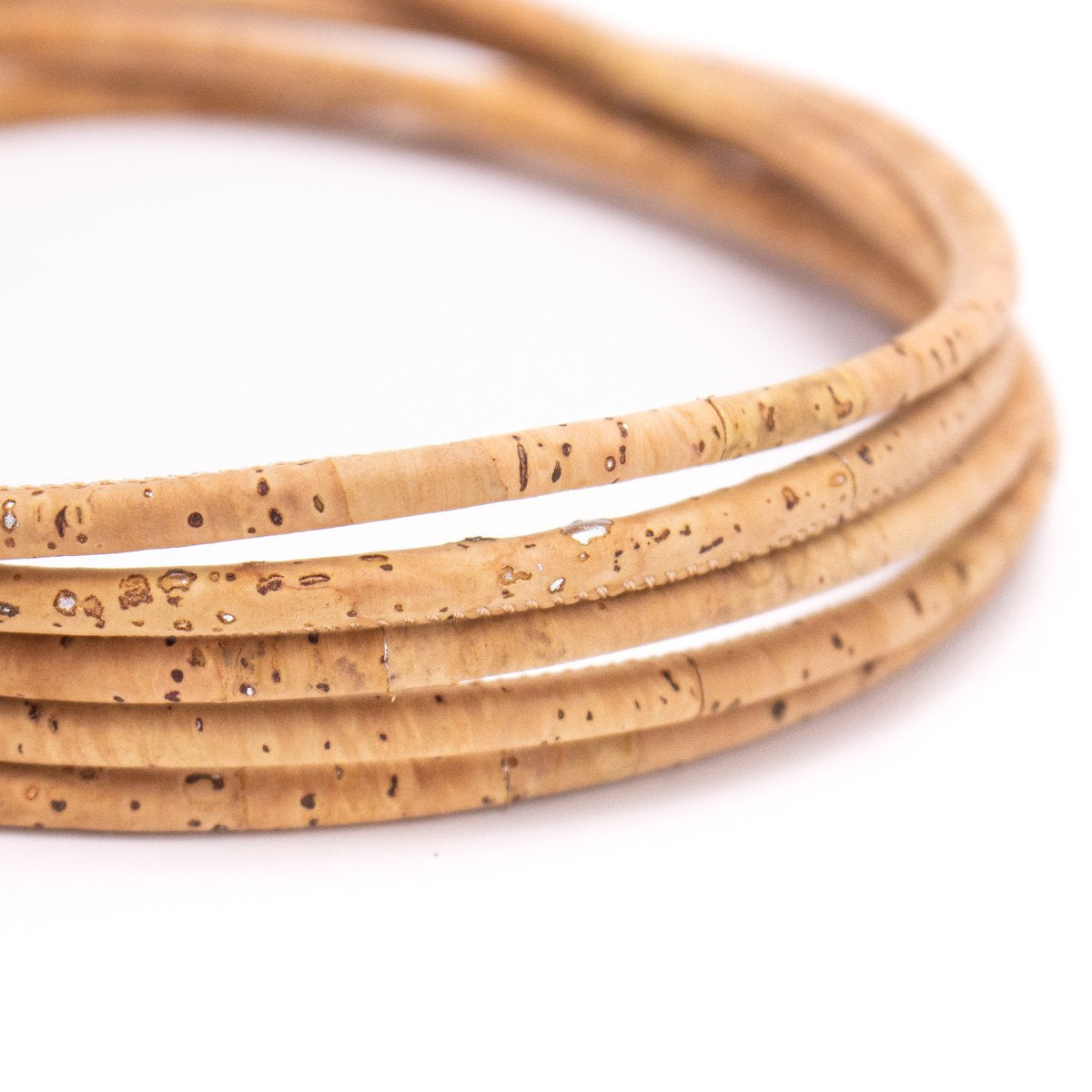 10meter 5mm Natural with Silver Round Cork Cord COR-317