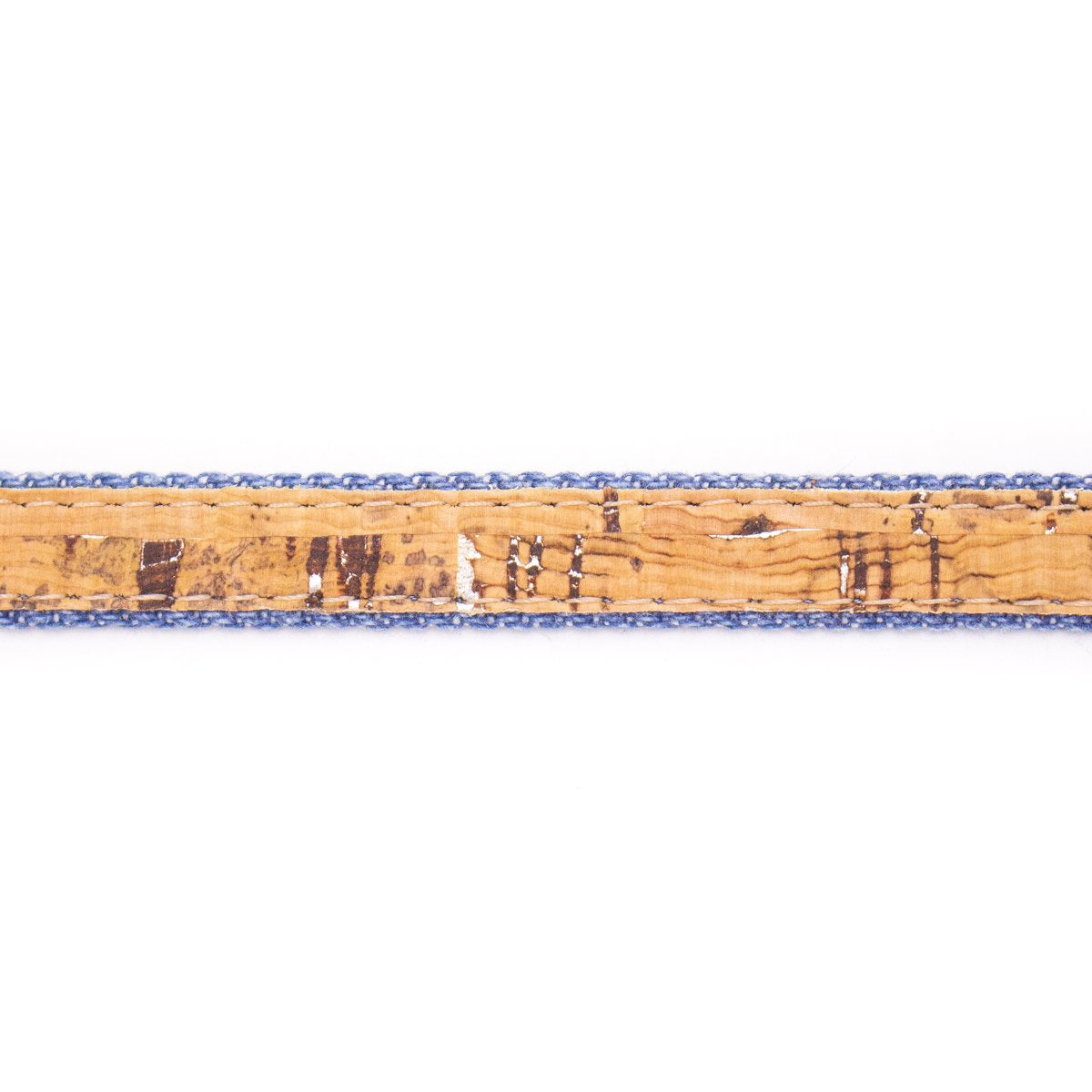 10 meters Natural cork & Denim 10mm flat cord COR-188