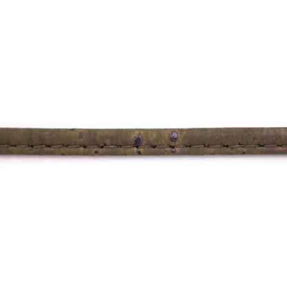 10 mètres de cordon plat en liège vert foncé de 5 mm COR-361 
