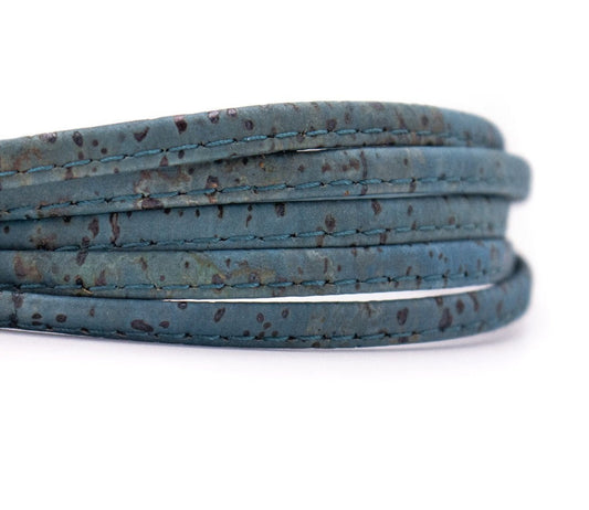 10 meters of 5mm Flat Turquoise Natural Cork Cord COR-360
