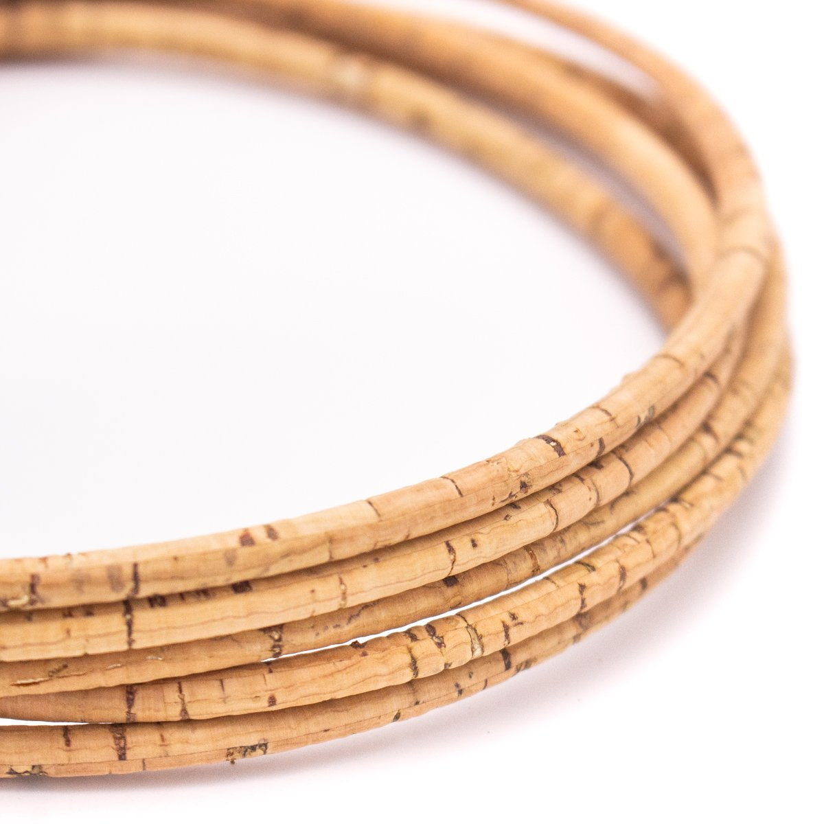 10meter Natural with gold cork 5mm round cork cord Portuguese cork  COR-181