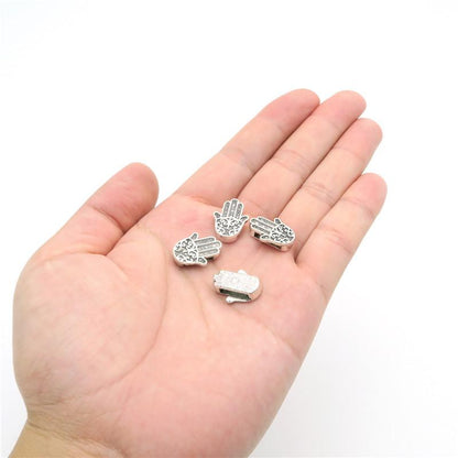 10 Pcs for 10mm flat leather,Antique Silver Fatima Hand jewelry supplies jewelry finding D-1-10-48