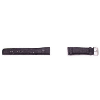 Black Cork Watch Strap w/ PU Leather Handmade Vegan High Quality E-011