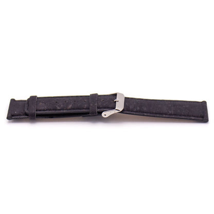 Bracelet de montre en liège noir avec cuir PU fait à la main végétalien de haute qualité E-011