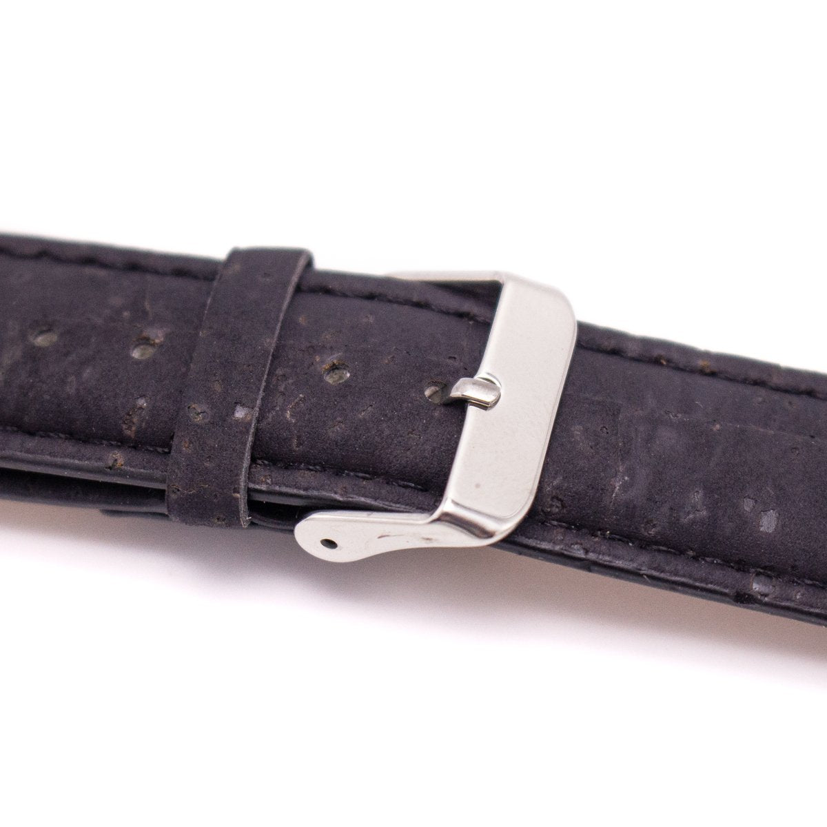 Black Cork Watch Strap w/ PU Leather Handmade Vegan High Quality E-011