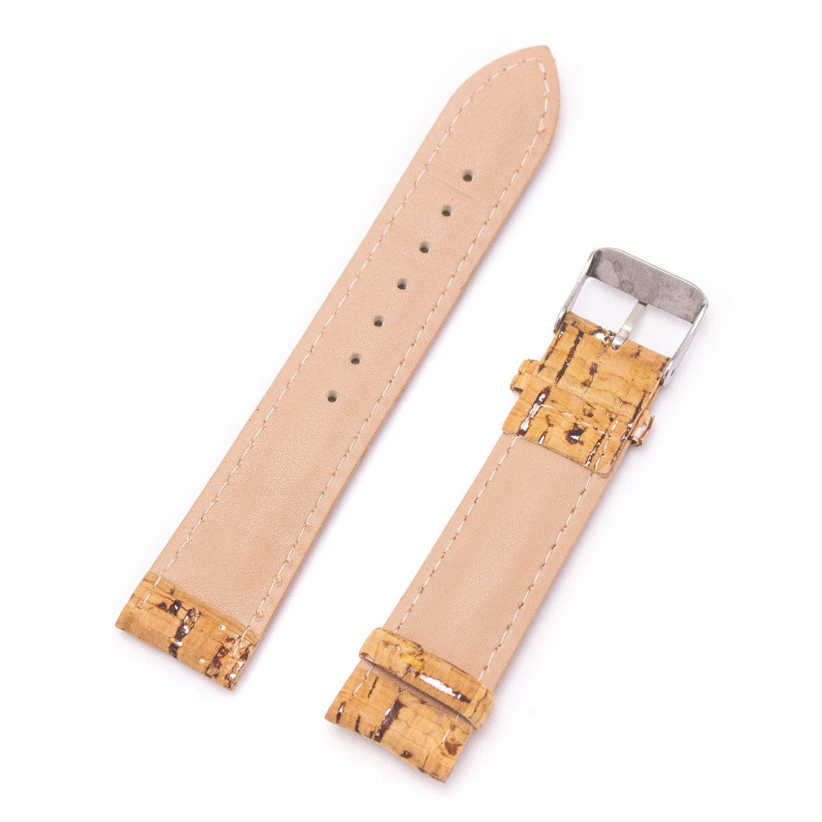 Rustic Natural Cork w/ Silver Watch Strap | THE CORK COLLECTION 