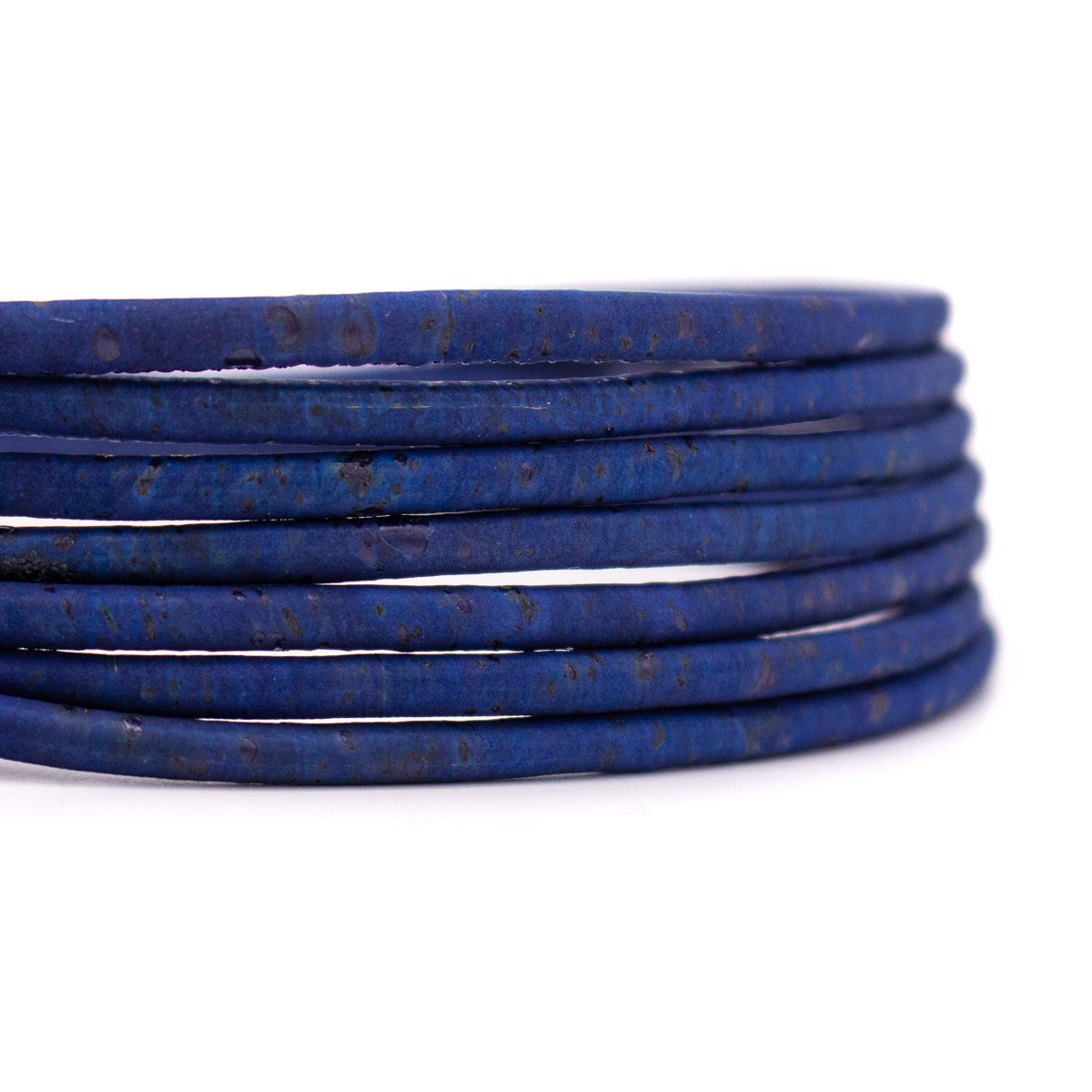 10 mètres de cordon de liège portugais bleu foncé naturel de 4 mm COR-570 