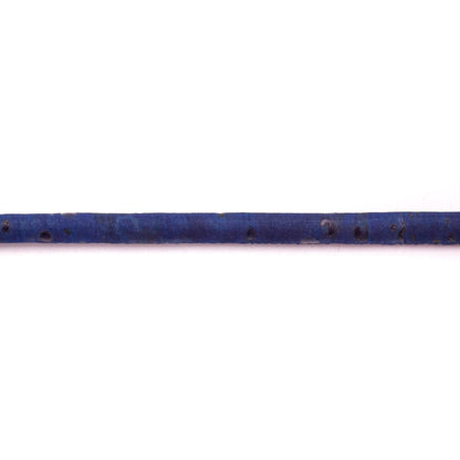 10 mètres de cordon de liège portugais bleu foncé naturel de 4 mm COR-570 