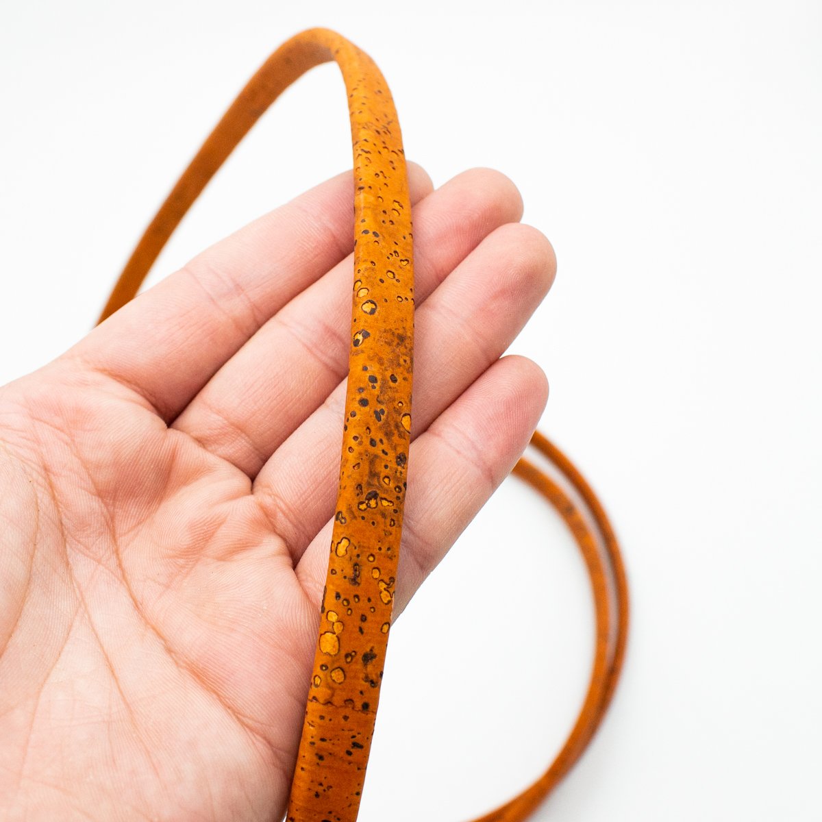 10x5mm orange  color Licorice Cork Cord Leather Portuguese cork COR-349