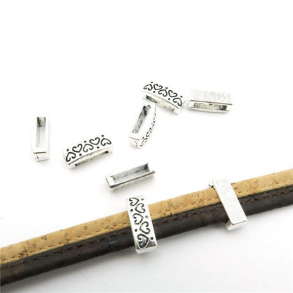 20 pièces pour cuir plat de 10mm, coeurs antiques triangle curseur fournitures de bijoux recherche de bijoux D-1-10-71