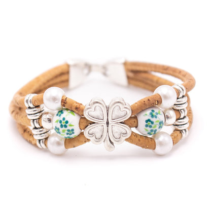 Colorful Natural Cork Handmade Women's Bracelet BR-481-MIX-5