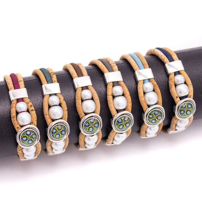 Colorful Cork Jewelry Bracelet for Women BR-476-MIX-6