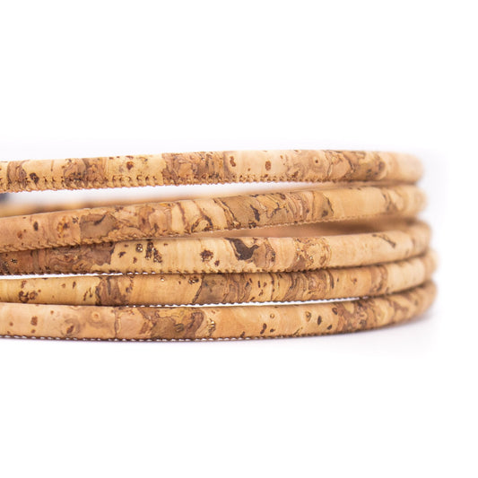 DIY Wood grain Gold flake 4mm Cork Cord | THE CORK COLLECTION