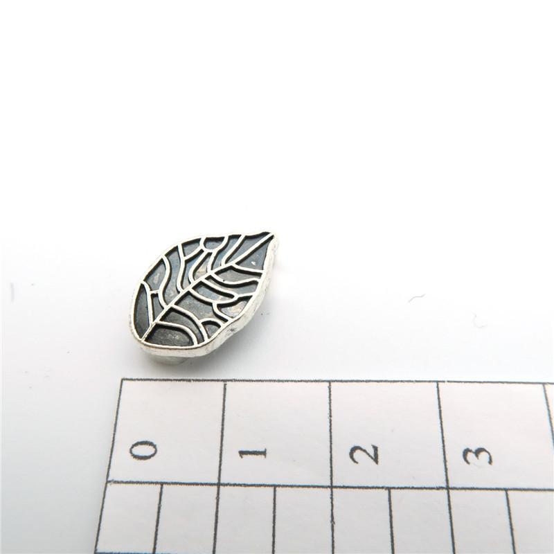 10 Pcs for 10mm flat leather, Antique Silver leaf  beads jewelry supplies jewelry finding D-1-10-89