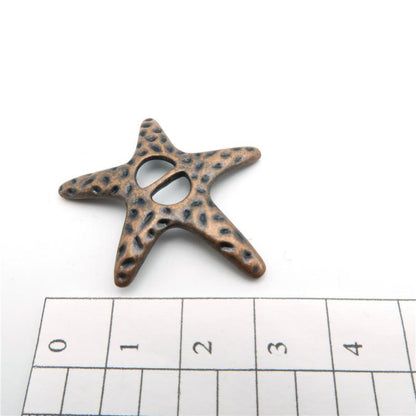 10 pièces pour cuir plat de 5mm, fournitures de bijoux en forme d'étoile de mer en Bronze foncé Antique, recherche de bijoux D-1-5-8