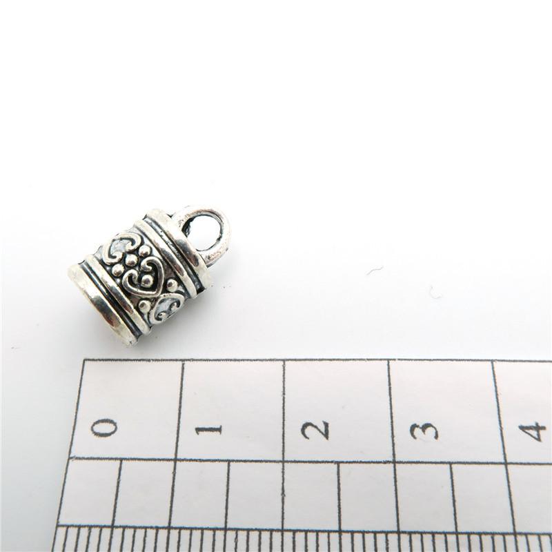 10Pcs for 7mm round leather ends clasp, antique silver, jewelry supplies jewelry finding D-6-5