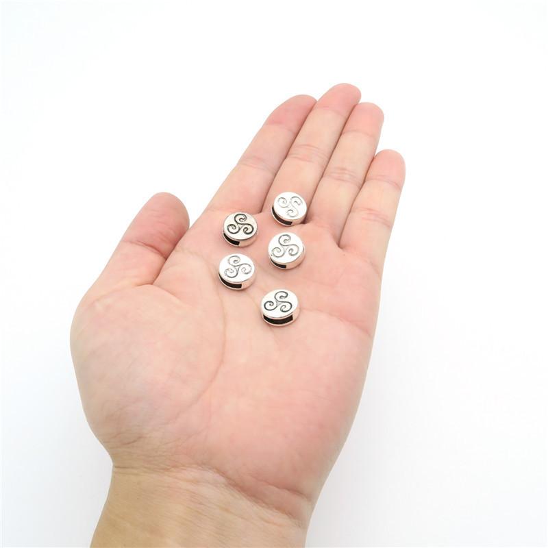 10 Pcs for 10mm flat leather, Antique Silver Universe symbol jewelry supplies jewelry finding D-1-10-92