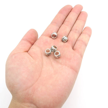 20pcs for 6mm leather beads 6mm leather charms Antique Silver jewelry finding supplies D-5-5-41