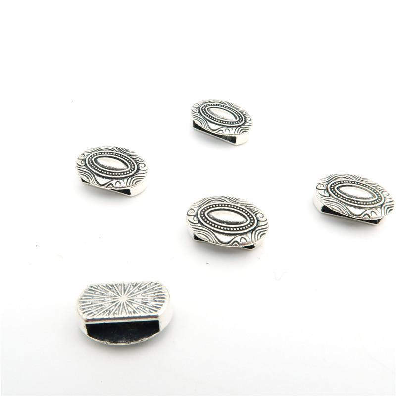 10 Pcs for 10mm flat leather,Antique Silver Round jewelry supplies jewelry finding D-1-10-86